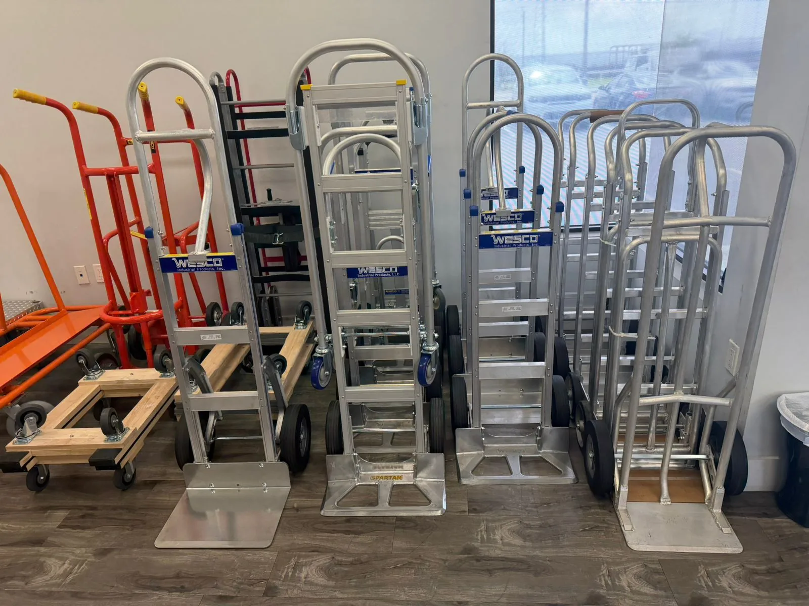 Wesco aluminum hand-trucks in stock at Douglas Equipment Miami — convertible, appliance, and platform configurations